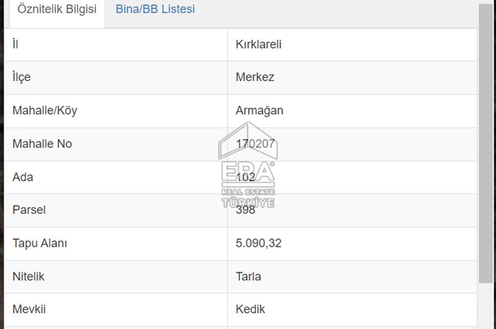 Kırklareli Armağan Köy de Müstakil 5.090 m2 Satılık Tarla