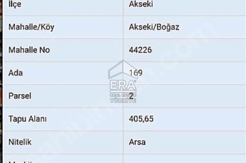 ANTALYA AKSEKİ BOĞAZ MAHALLESİNDE 405 m2 SATILIK ARSA