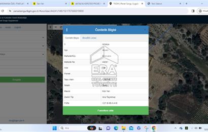 ANTALYA AKSEKİ ERENYAKA'DA SATILIK 1543 M2 TARLA
