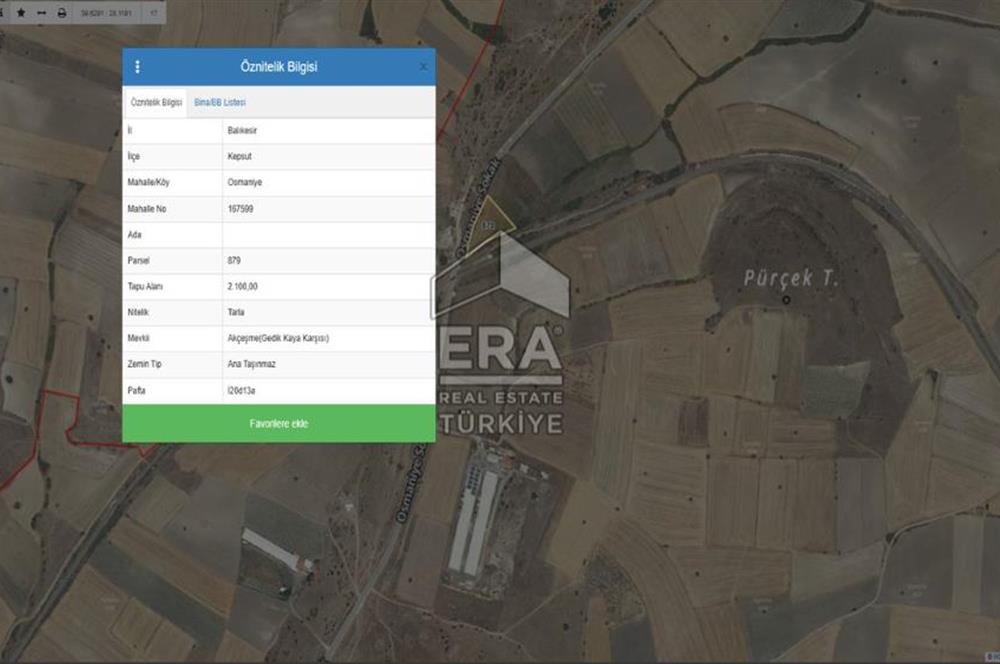 ERA SÖZ DEN BALIKESİR KEPSUT OSMANİYE DE SATILIK TARLA