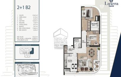 MAHMUTBEY METRO ÇIKIŞI LUXERA RESİDENCE SATILIK 2+1 LÜX DAİRE