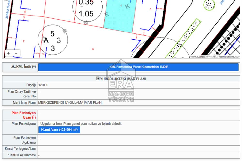 Hacıeyüplüde 430 m2 3 Kat Konut İmarlı Satılık Arsa