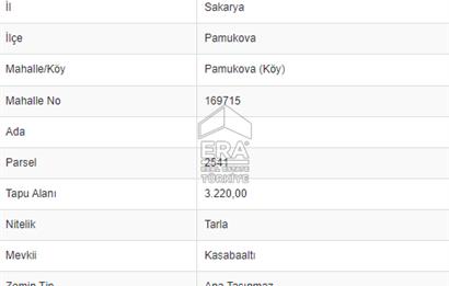 3.220 M2 INVESTMENT FIELD IN SAKARYA PAMUKOVA