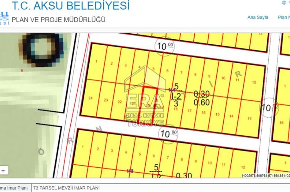 ANTALYA AKSU ÇAMKÖYDE 318m2 SATILIK VİLLA ARSASI