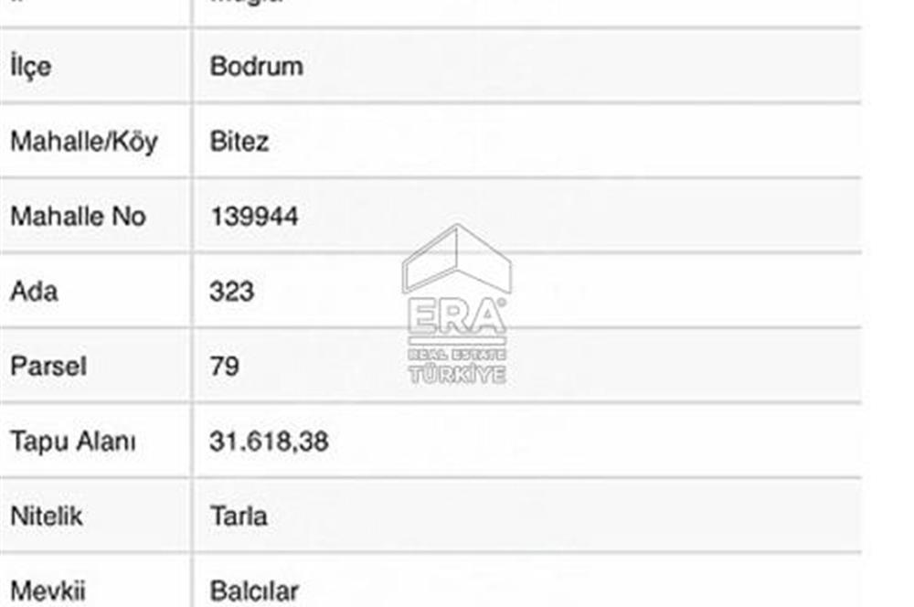 Bodrum Bitez 31.600 M2 İçinde 184 M2 Hisse Payı 