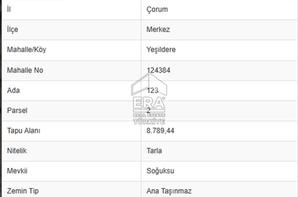 ÇORUM MERKEZ'E YAKIN 19,300 M2 SATILIK MÜSTAKİL TAPULU TARLA