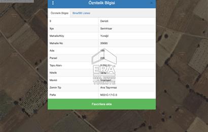 Serinhisar Yüreğil'de 3.255 m2 Satılık Arazi