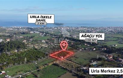 Urla İskele Mahallesinde Ağaçlı Yola 100 m Satılık Tarla ve Ev