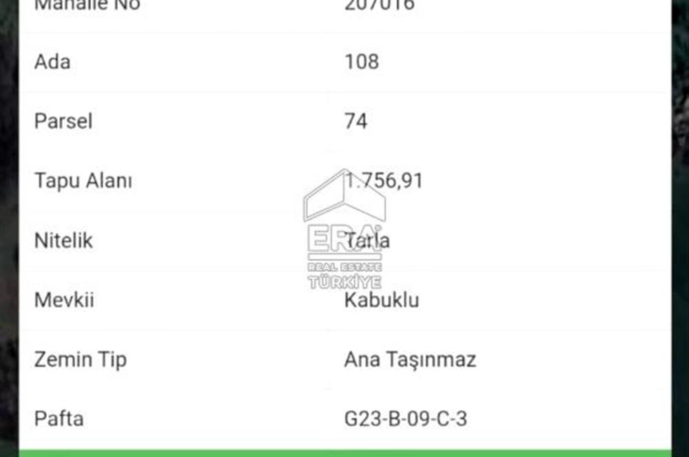 ERA META'DAN İZMİT SÜVERLER'DE 1756 M2 TARLA