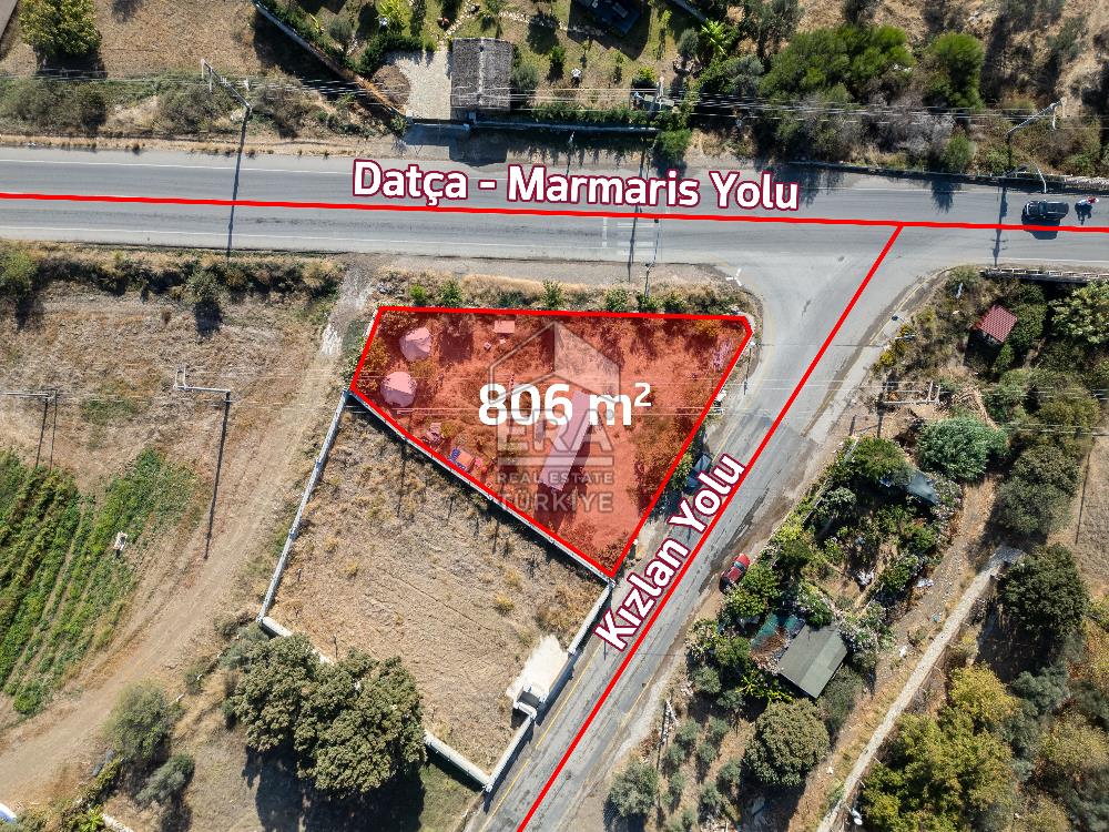 Datça Kızlan'da Tabela Değeri Yüksek 806m2 Satılık Tarla