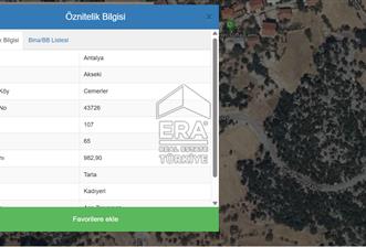ANTALYA AKSEKİ CEMERLER MAHALLESİNDE SATILIK TARLA