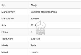 Aliağa Helvacılar Köyünde 5.154,34 m2 Satılık Tarla 