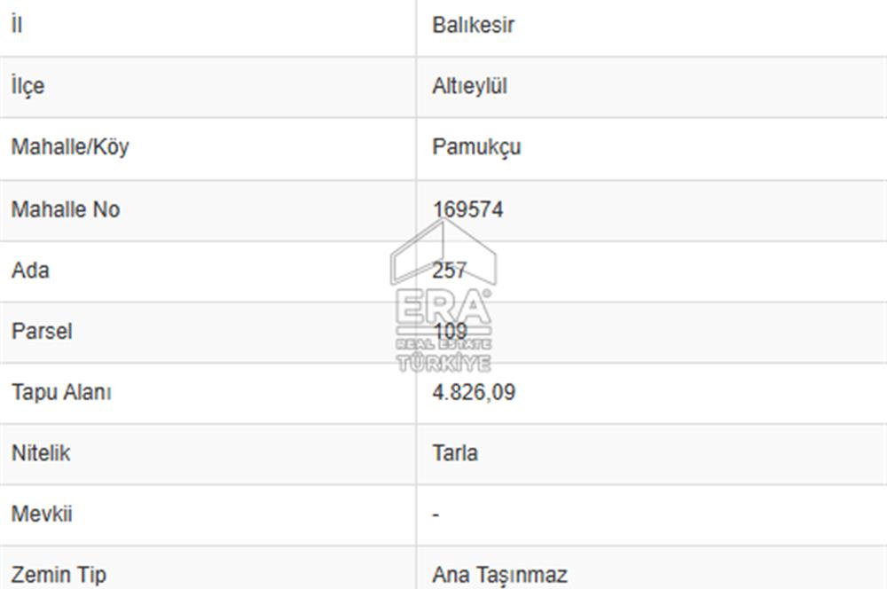 ERA PORT GÜVENCESİYLE BALIKESİR PAMUKÇU DA TOPLAM 9000m² 2 TARLA