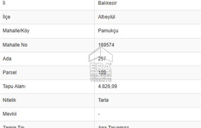 ERA PORT GÜVENCESİYLE BALIKESİR PAMUKÇU DA TOPLAM 9000m² 2 TARLA