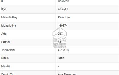 ERA PORT GÜVENCESİYLE BALIKESİR PAMUKÇU DA TOPLAM 9000m² 2 TARLA