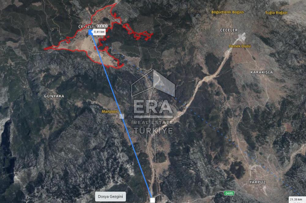 AKSEKİ CEVİZLİ'DE PANORAMİK MANZARALI 884 m2 SATILIK TARLA