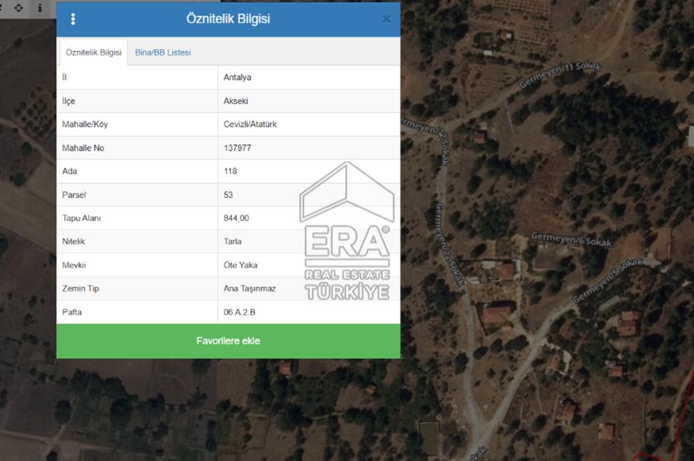AKSEKİ CEVİZLİ'DE PANORAMİK MANZARALI 884 m2 SATILIK TARLA