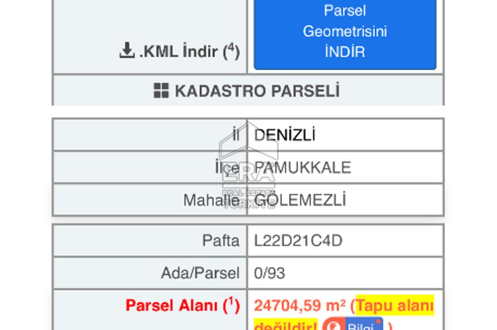 Denizli Pamukkale Gölemezli de Satılık 24 dönüm Arazi