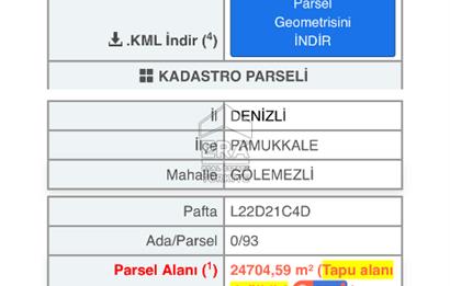 Denizli Pamukkale Gölemezli de Satılık 24 dönüm Arazi