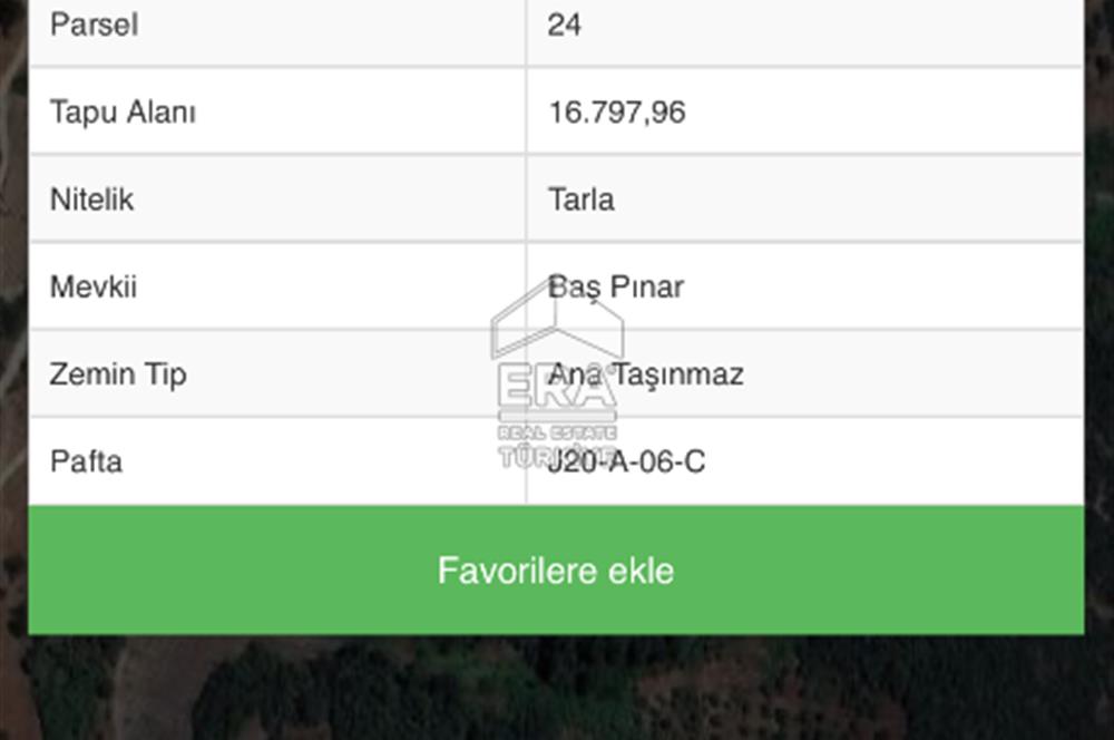 Balıkesir Bigadic Babaköy de 16.797 m2 Yatırımlık Fırsat Tarla