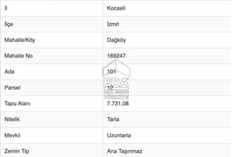 İZMİT DAĞKÖY SATILIK 17185 m2 TARLA VE EV - SATILIK FINDINLIK