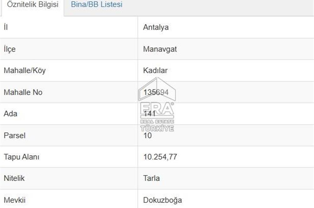 ANTALYA MANAVGAT KADILAR MH 5127 M2 SATILIK TARLA 