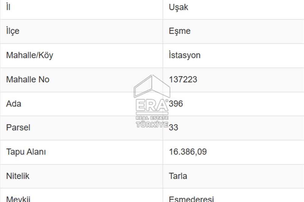 Eşme'de Kuru Marjinal Tarım Vasıflı GES'e Uygun Satılık Tarla