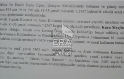 Eşme'de Kuru Marjinal Tarım Vasıflı GES'e Uygun Satılık Tarla
