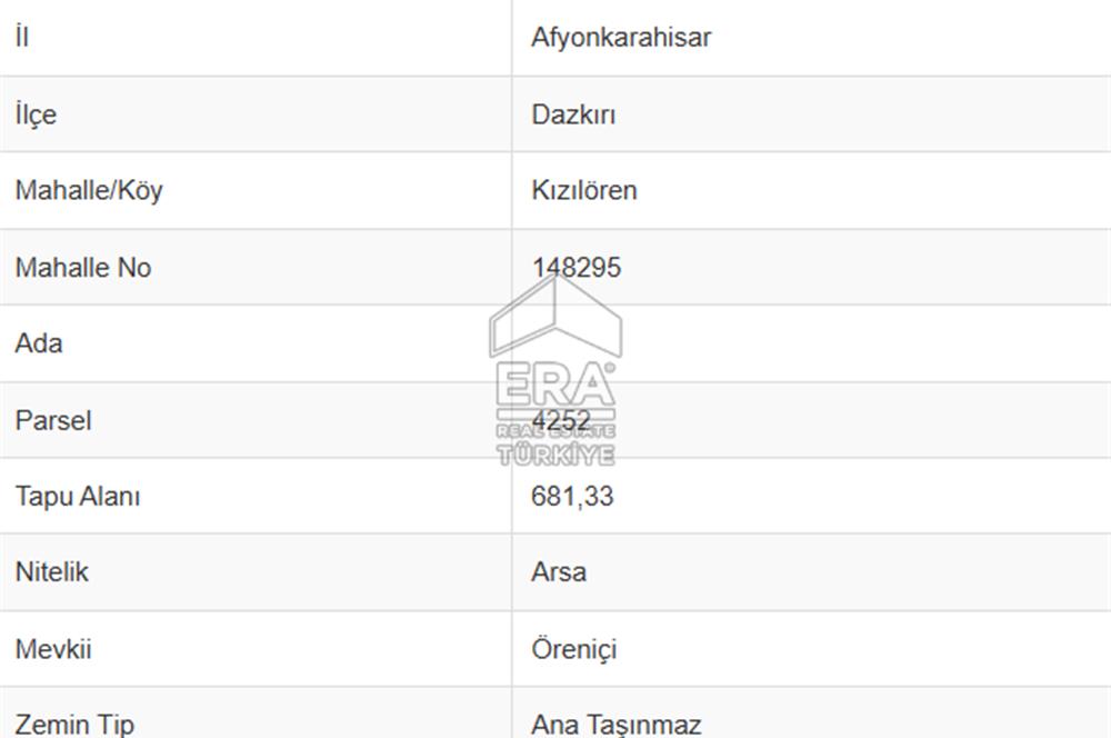 Afyonkarahisar Dazkırıda Satılık Konut İmarlı Arsa