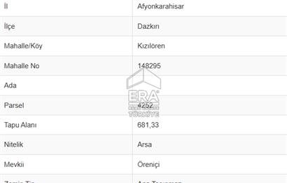 Afyonkarahisar Dazkırıda Satılık Konut İmarlı Arsa