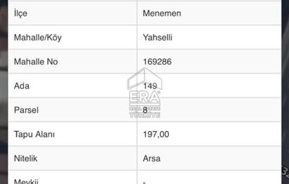 Menemen Yahselli 4 Kat İmarlı Satılık Arsa