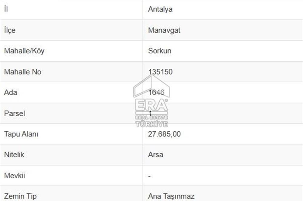 ANTALYA MANAVGAT SORGUN MH SATILIK 45 M2 ARSA HİSSESİ 