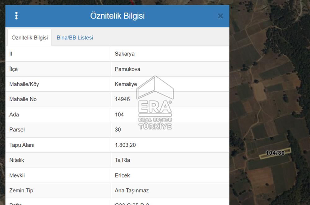 ERA KARAT, PAMUKOVA KEMALİYE, FIRSAT TARLA, 1.803 m²