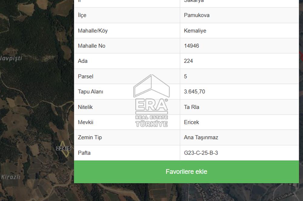 ERA KARAT, PAMUKOVA KEMALİYE, 3.645 m² TARLA, MÜKEMMEL FIRSAT