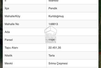 PENDİK KURTDOĞMUŞ DA 1.105 m2 TARLA