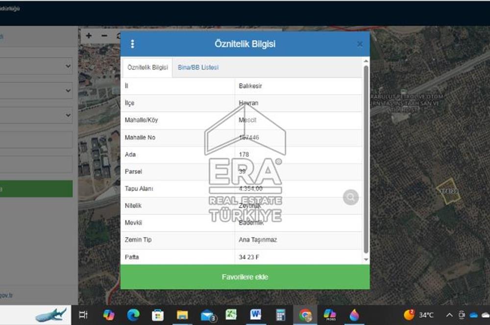   ERA SÖZ GAYRİMENKULDEN BALIKESİR HAVRANDA SATILIK  ZEYTİNLİK  