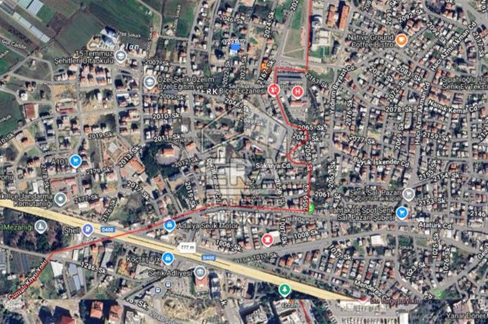 SERİK CUMALI DEVLET HASTANESİ YAKININDA 527 M2 SATILIK ARSA