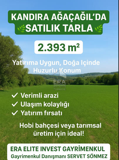 KANDIRA AĞAÇAĞILDA SATILIK TARLA