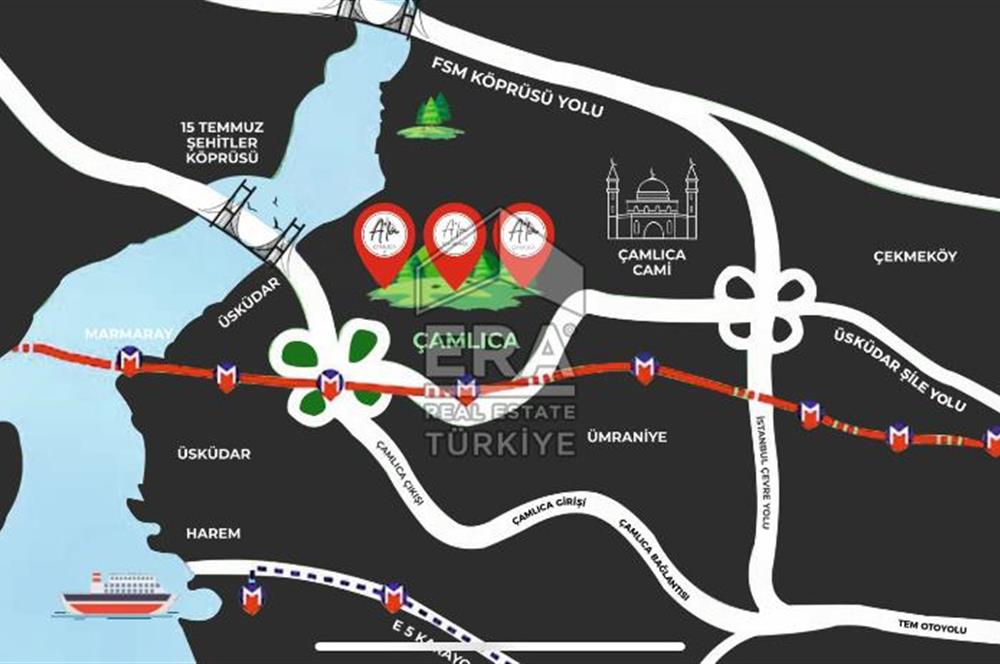 ALA ÇAMLICA KONAKLARI'NDA 4+1 SATILIK FERAH DAİRE