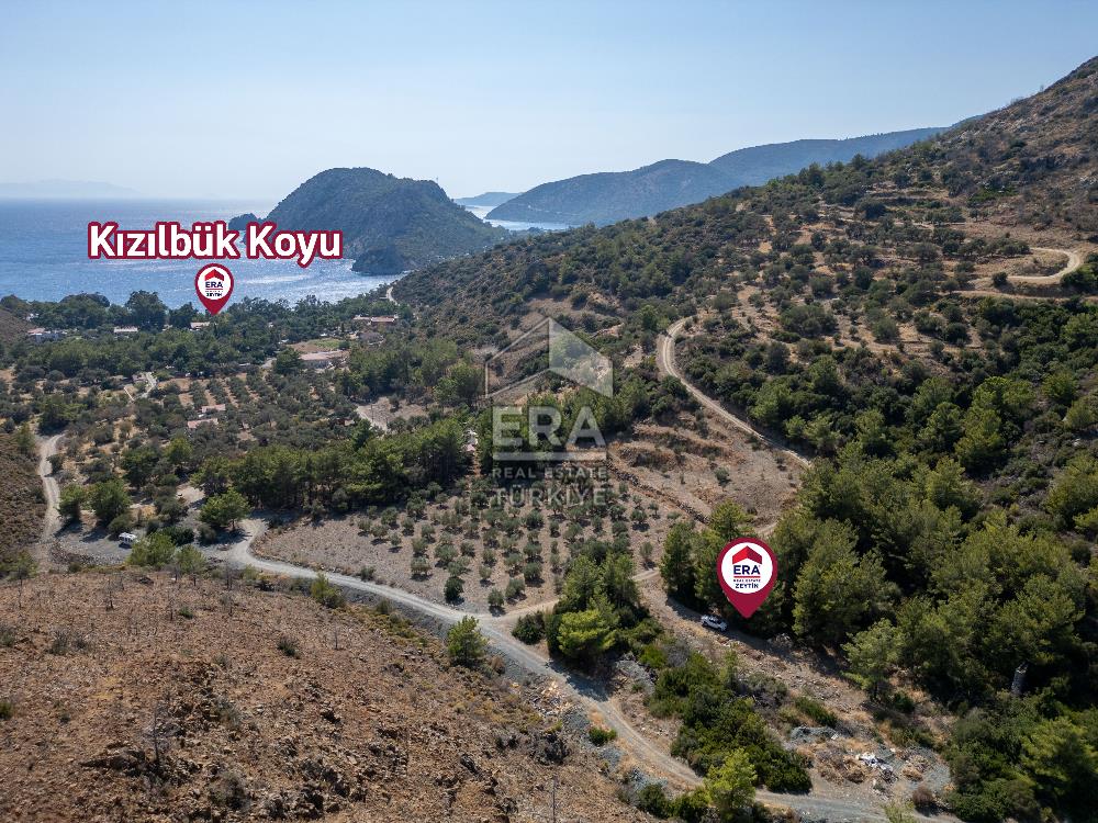 Datça Mesudiye Kızılbük koyunda 1.496,48m2 Tarla