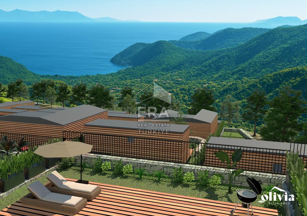 Datça Mesudiye'de Deniz Manzaralı Satılık 180 m2 Parsellenmiş Arazi