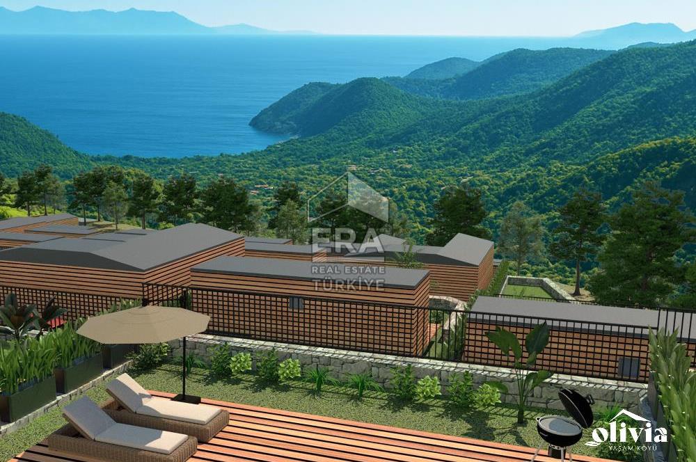 Datça Mesudiye'de Deniz Manzaralı Satılık 180 m2 Yaşam Alanı