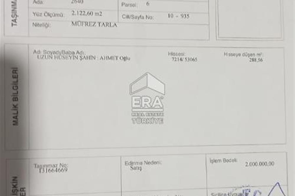 ERA KARAT SAKARYA ARİFİYE ADLİYE’DE SATILIK MÜSTAKİL EV VE ARSASI 