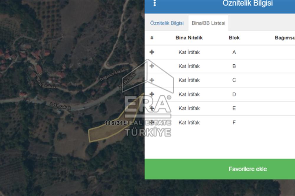 ERA KARAT GEYVE DOĞANCIL MAH.de PROJELİ RUHSATLI ARSA