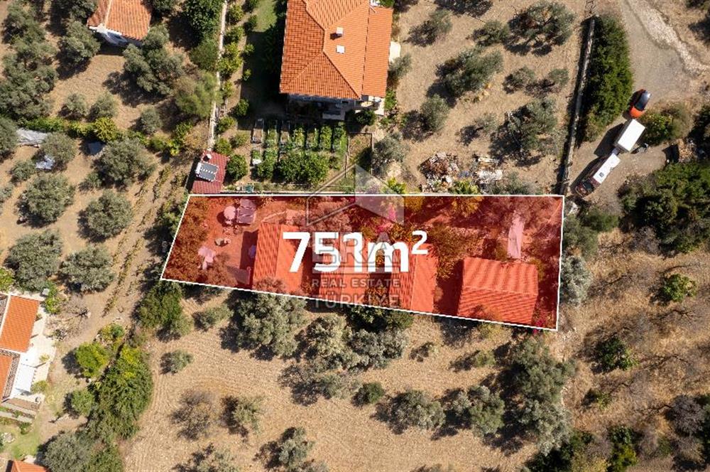 DATÇA OVABÜKÜ’NDE SATILIK 751 m2 ARSA PAYLI 4 ADET BUNGALOV EV