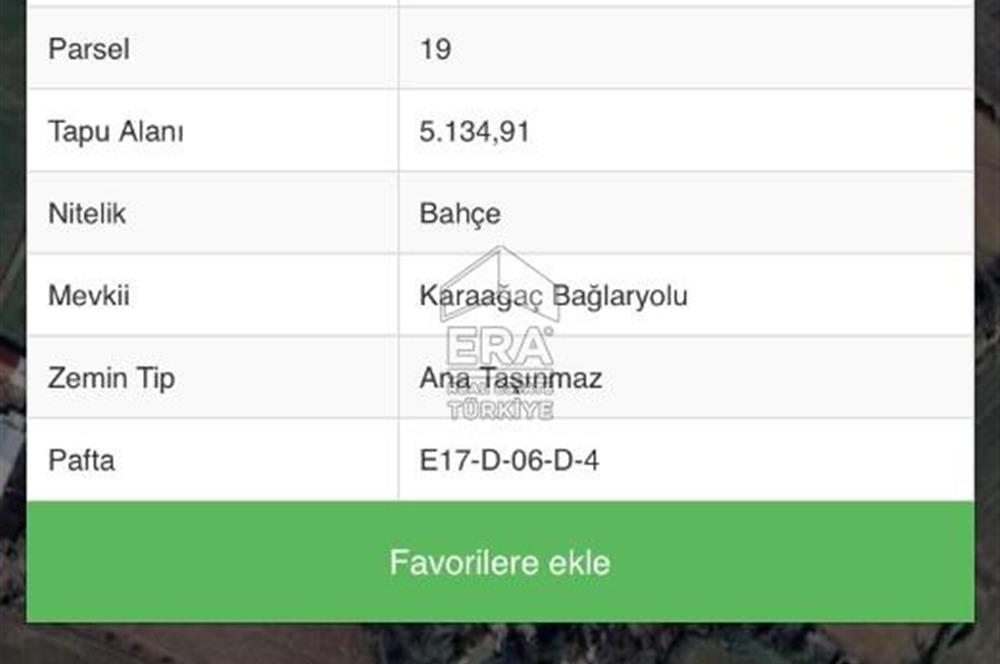 Karaaağaç Merkezde Satılık 5 Dönüm Bahçe