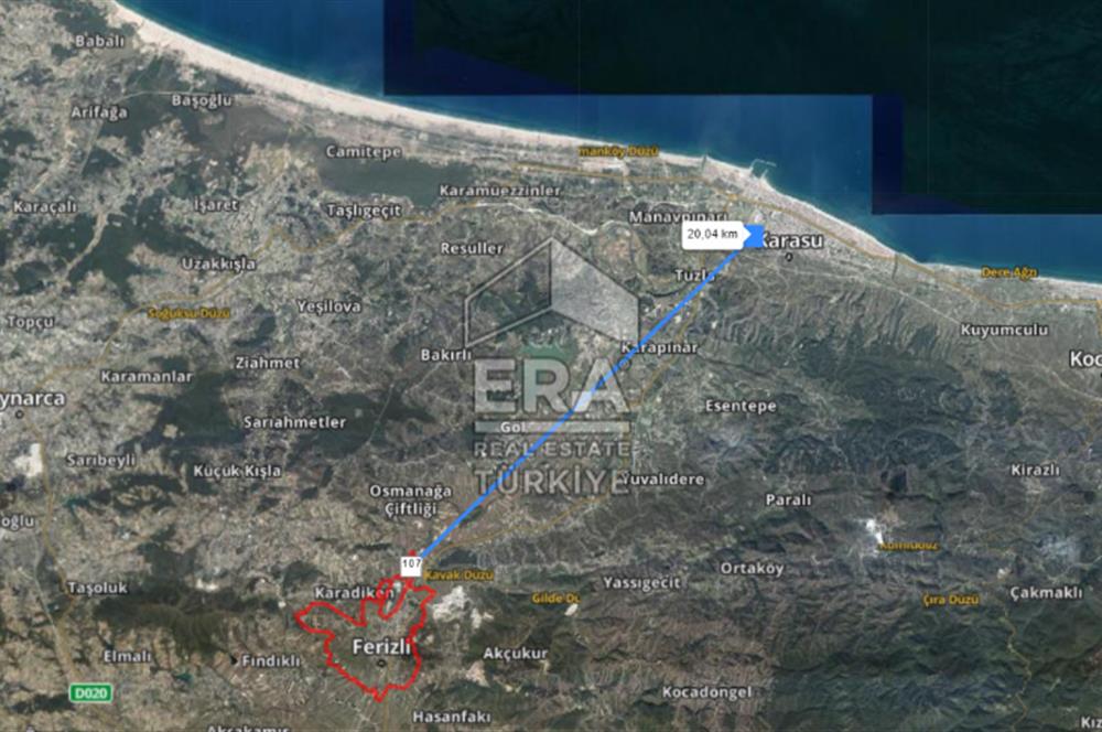 ERA KARAT’TAN SAKARYA FERİZLİ’DE  SATILIK 640 M2 TARLA