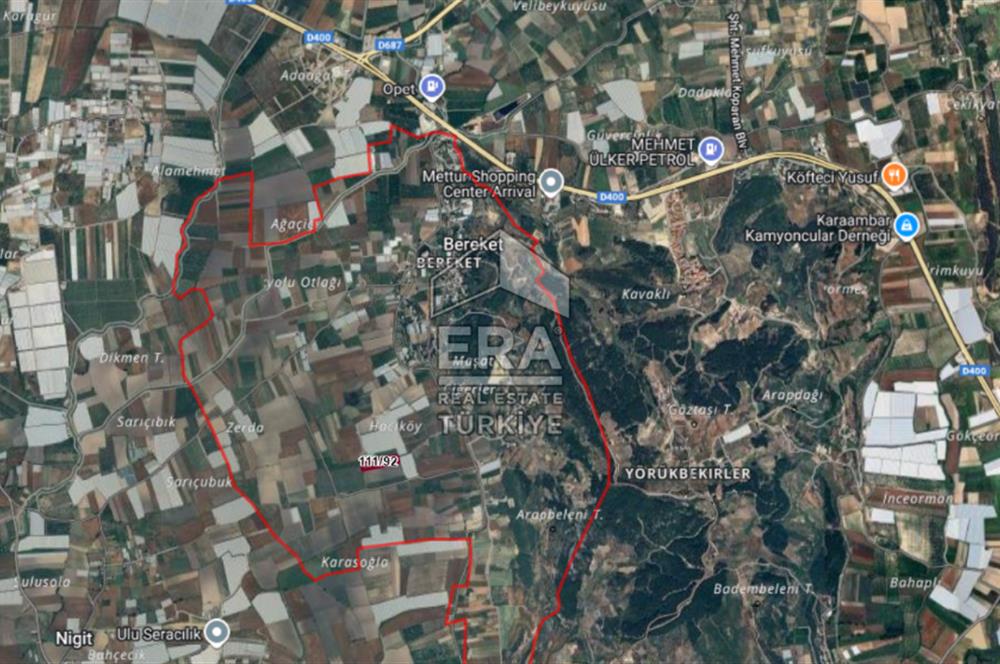 ANTALYA MANAVGAT BEREKET MAHALLESİ SATILIK TEK TAPU TARLA