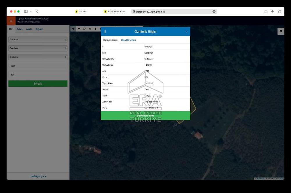 ERA KARAT SERDİVAN ÇUBUKLUDA SATILIK FINDIKLIK