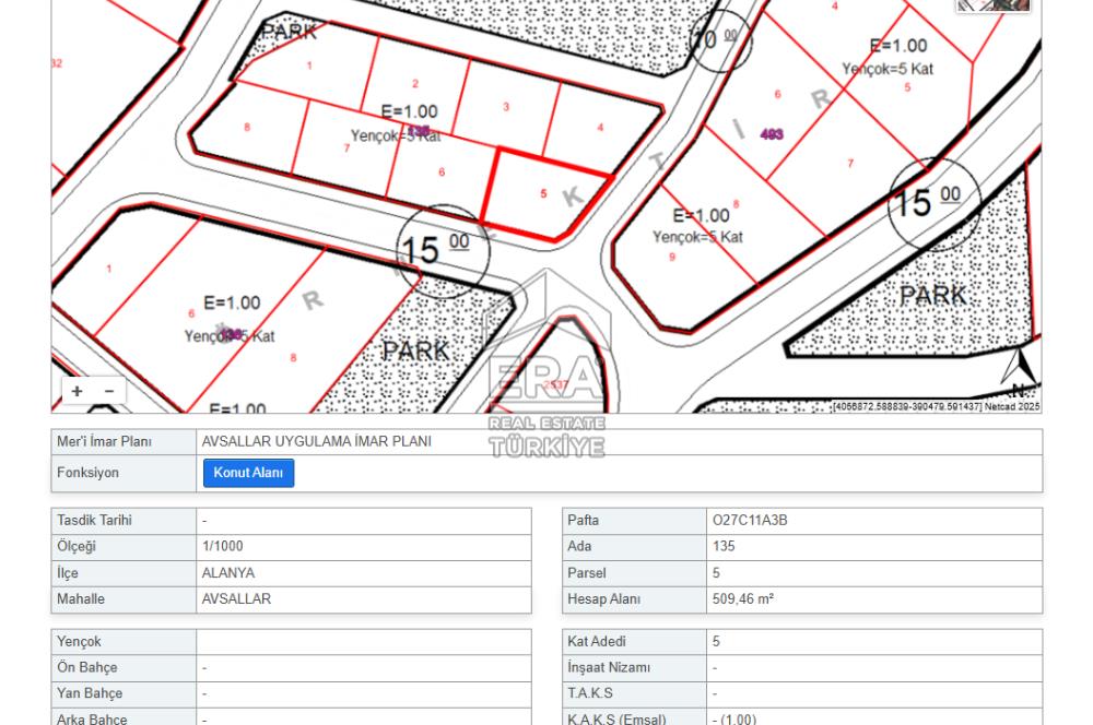 ANTALYA ALANYA AVSALLAR MAHALLESİ SATILIK TERCİHLİ TİCARİ ARSA